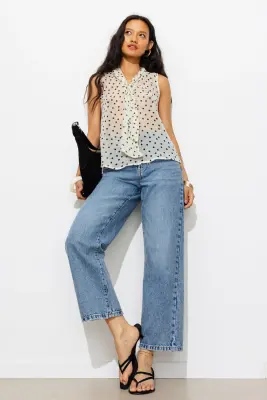 Blouse lavallière sans manches — photo 3