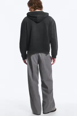 Pantalon de costume plissé décontracté Florian - Gris foncé chiné — photo 3