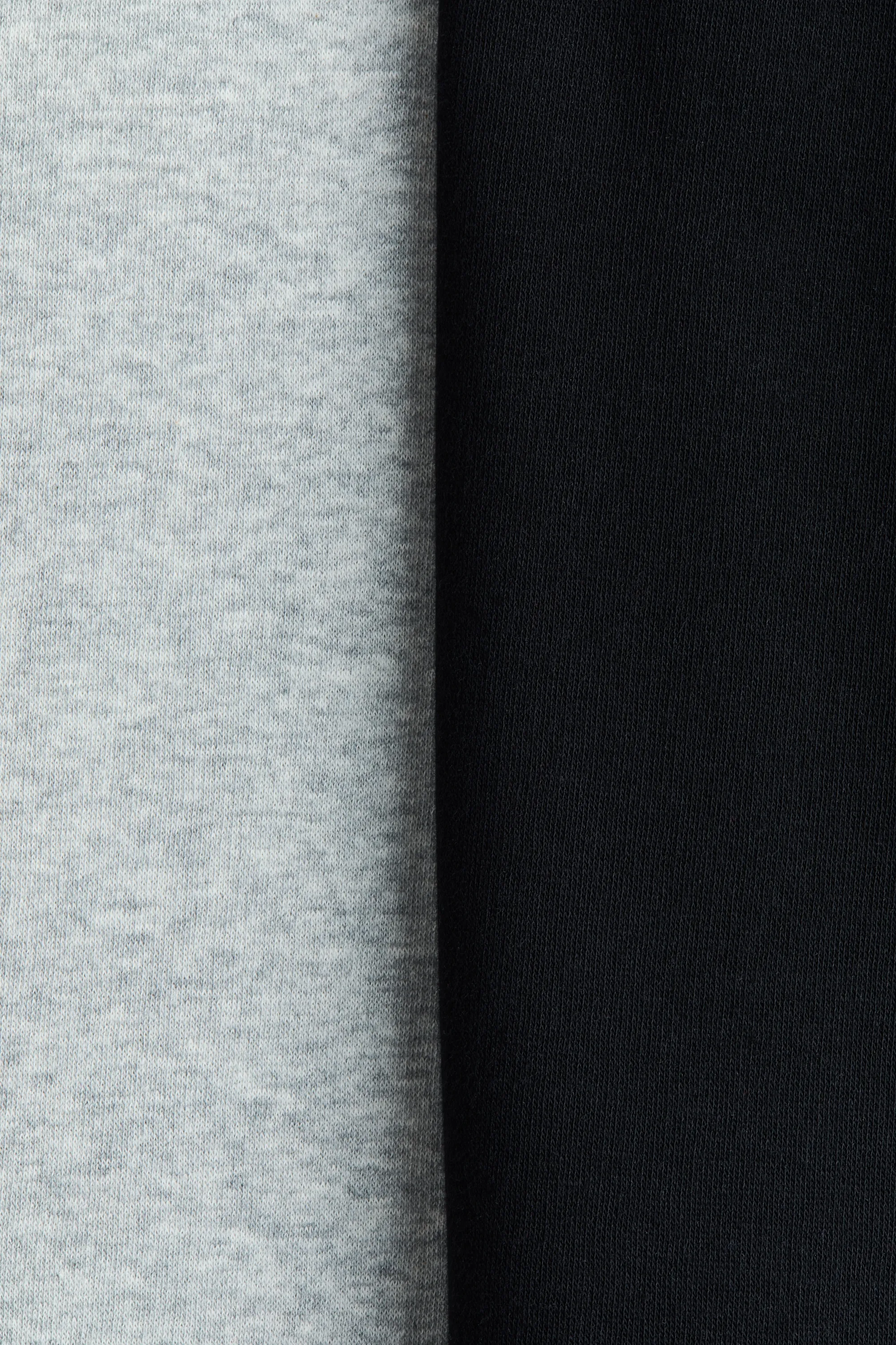 Lot de 2 pantalons jogger à l'intérieur brossé - Gris clair chiné/noir