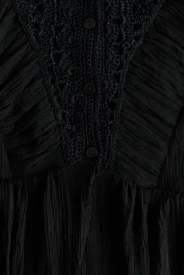 Blouse façon crochet - Noir — photo 4