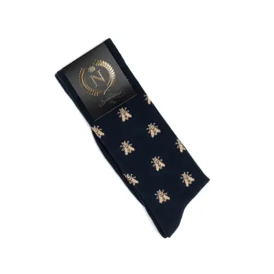 Mi chaussettes jersey Les Abeilles d'or Marine — photo 4