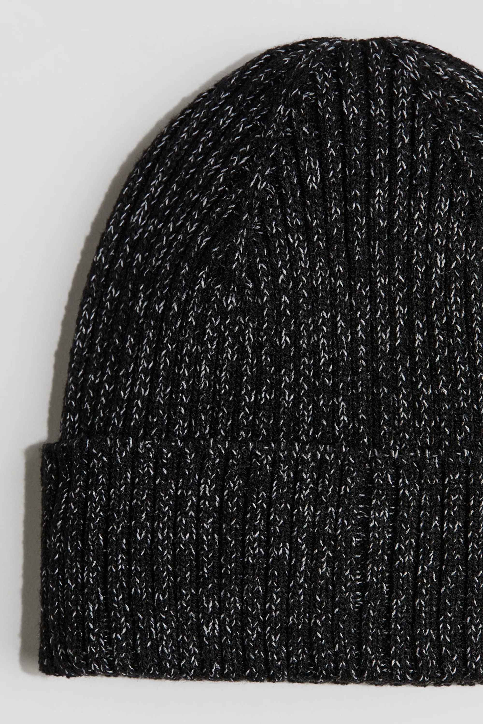 Bonnet réfléchissant en maille côtelée - Noir chiné