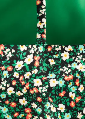 Maillot de bain avec liens à nouer - Noir à motif fleuri — photo 5