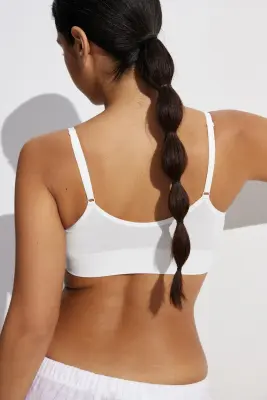 Bralette paddée Seamless - Blanc — photo 1