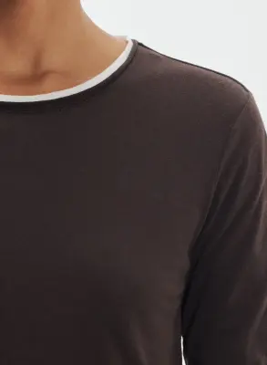 T-shirt en coton organique et cachemire — photo 3