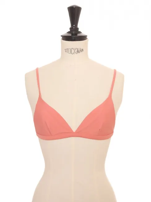 Haut de maillot de bain bikini triangle rose bonbon Taille S