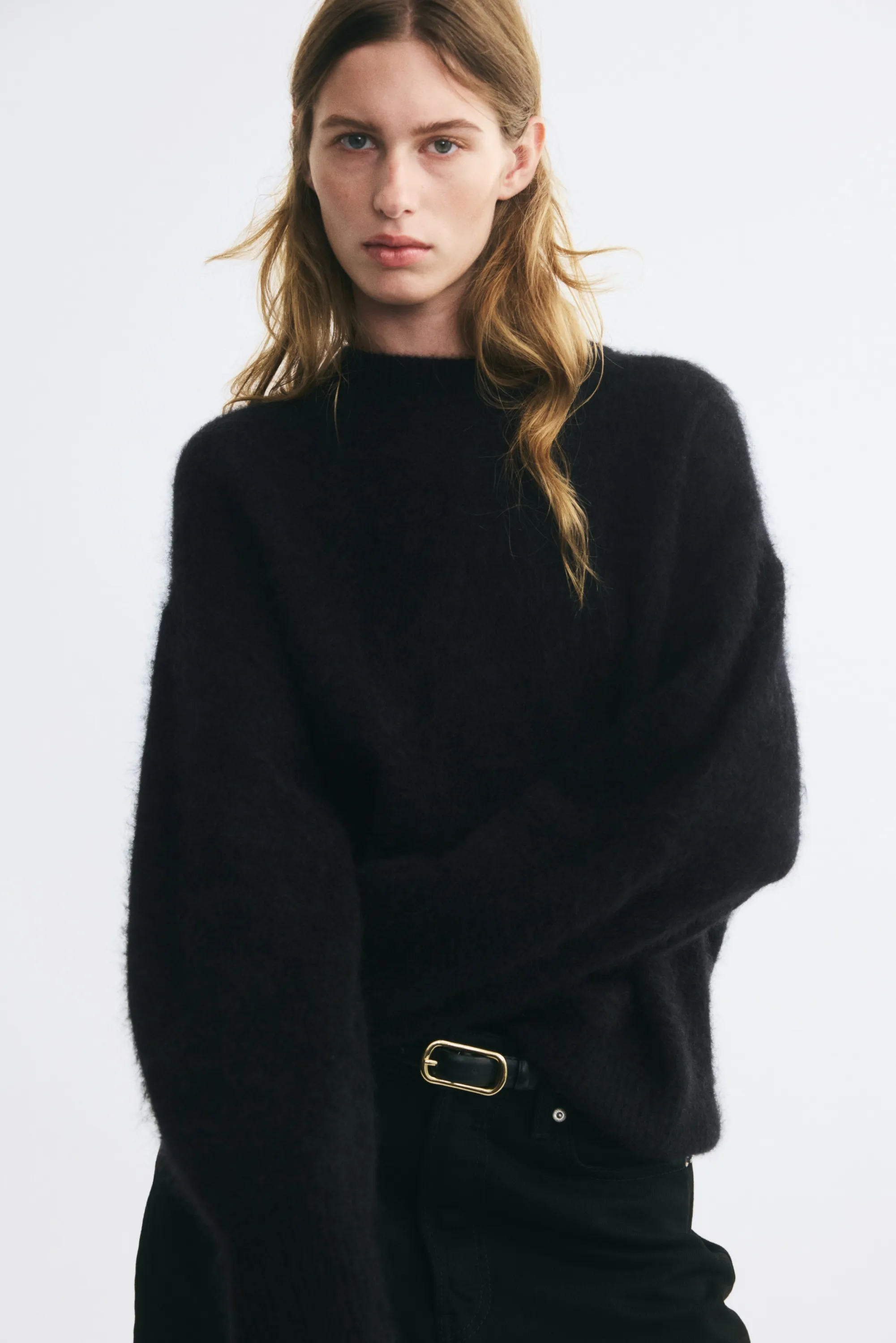Pull oversize en laine - Noir