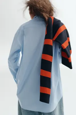Chemise oversize - Bleu clair — photo 3