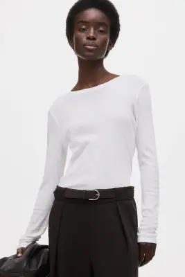 Pantalon en jersey romanite avec ceinture - Marron foncé — photo 1