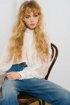 Straight High Waist Jeans - Bleu denim — photo 2