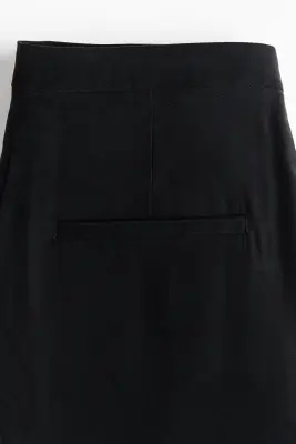 Pantalon barrel en viscose mélangée - Noir — photo 4