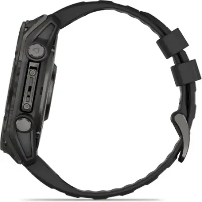 Garmin Fenix 8 Amoled 51mm Verre Sapphire lunette Carbon Gray DLC bracelet noir/gris galet 010-02905-21 — photo 3
