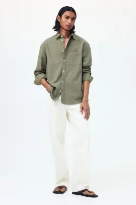 Chemise Oxford Regular Fit - Vert kaki — photo 2