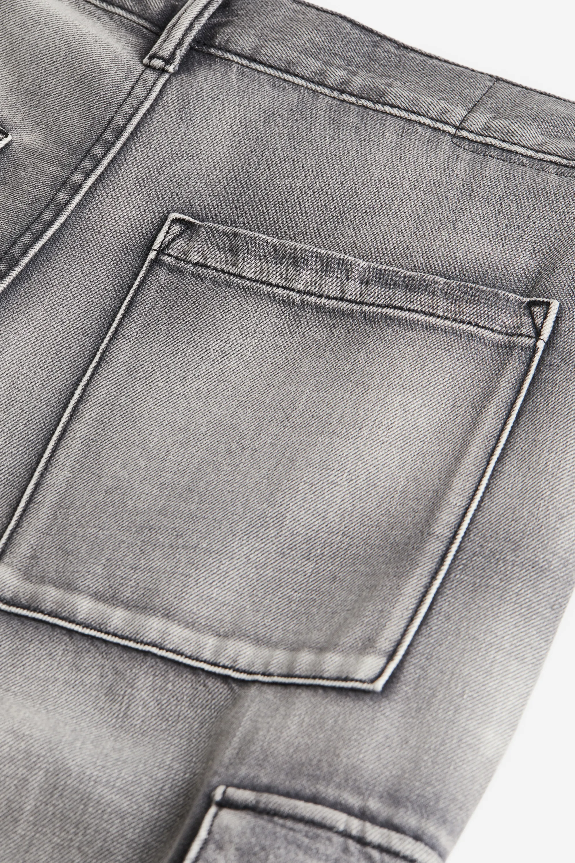 Baggy Cargo Jeans - Gris denim
