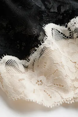 Culotte Shortie en dentelle - Noir/crème — photo 5