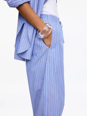 Pantalon rayé en coton - Bleu/Rayé — photo 4
