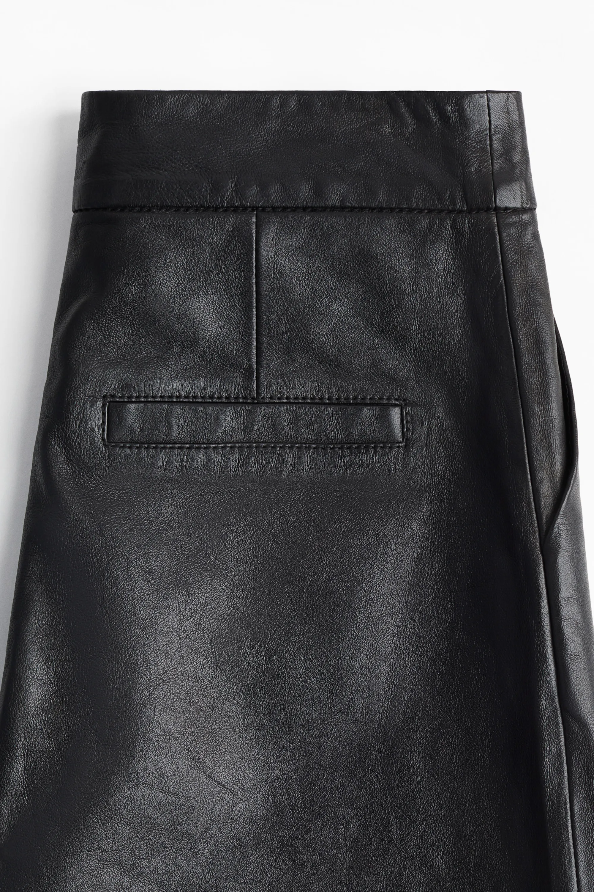 Pantalon droit en cuir - Noir