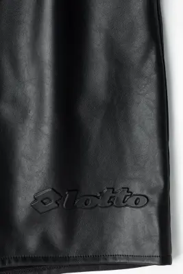 Short Relaxed Fit en tissu enduit - Noir/Lotto — photo 5