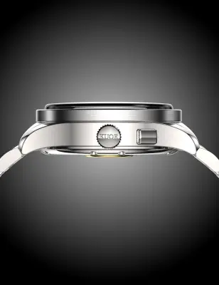 KUOE ROYAL SMITH 90-010 IVORY X GRAINY FINISH DIAL / MIXED-LINK BRACELET / EXHIBITION CASEBACK — photo 3