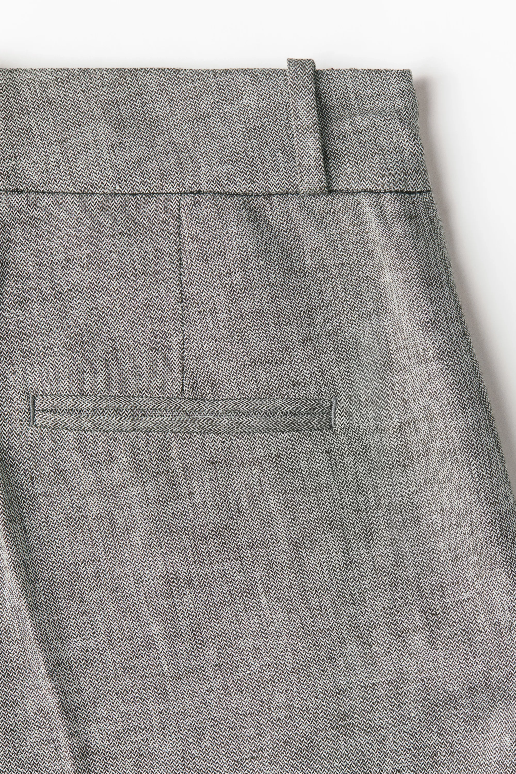 Pantalon chic en lin mélangé - Gris/motif chevron