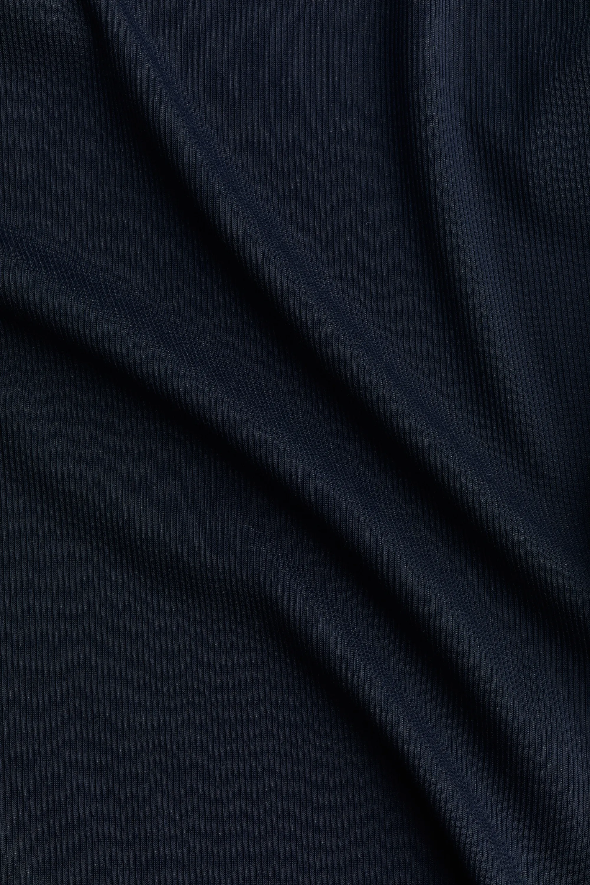 T-shirt côtelé et vaporeux - Bleu marine