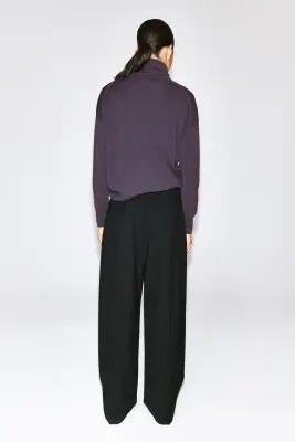 PULL COL ROULÉ LAINE MÉRINOS - VIOLET FONCÉ — photo 5