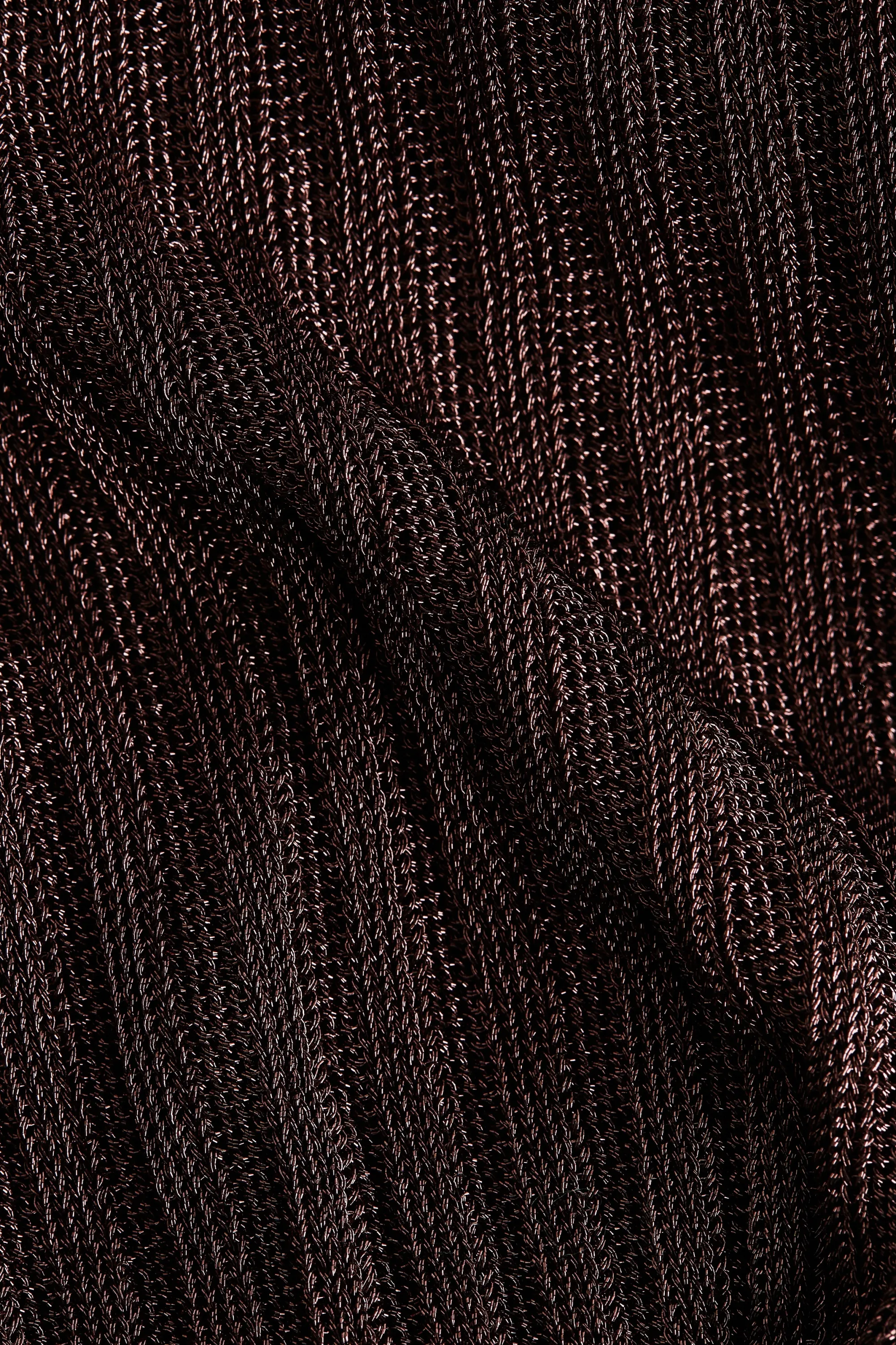 Robe asymétrique à effet métallisé - Marron foncé