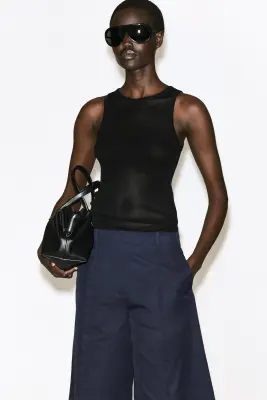 JUPE-CULOTTE TAILLEUR EN SERGÉ DE COTON - BLEU MARINE — photo 2