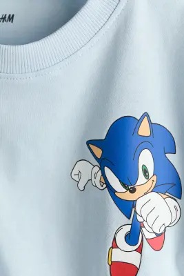 T-shirt imprimé à manches longues - Bleu clair/Sonic le Hérisson — photo 2