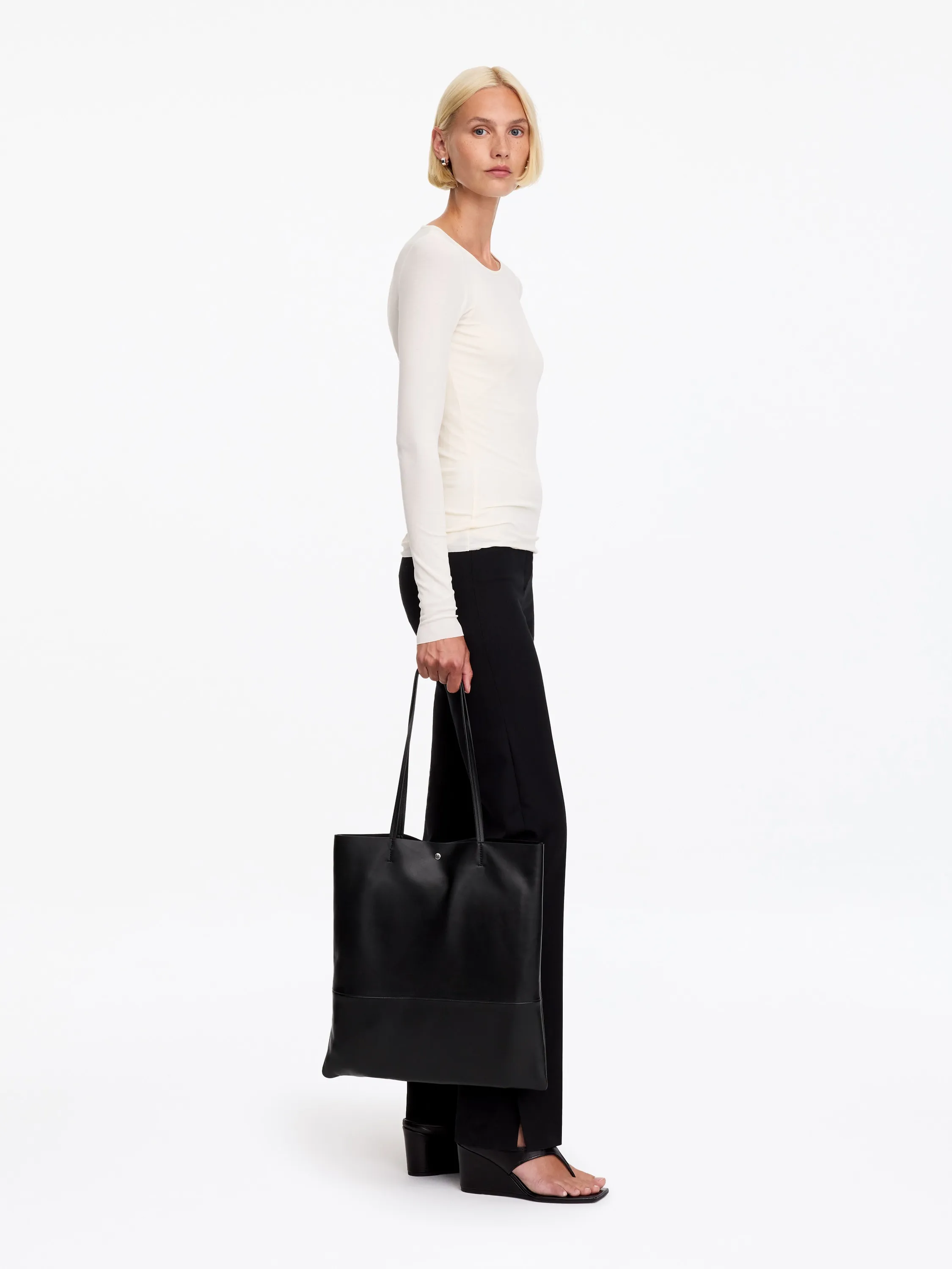 Sac fourre-tout en cuir - Noir