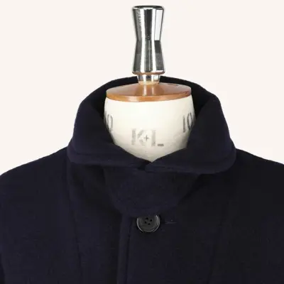 Manteau Danton en laine avec col rond - Navy — photo 3