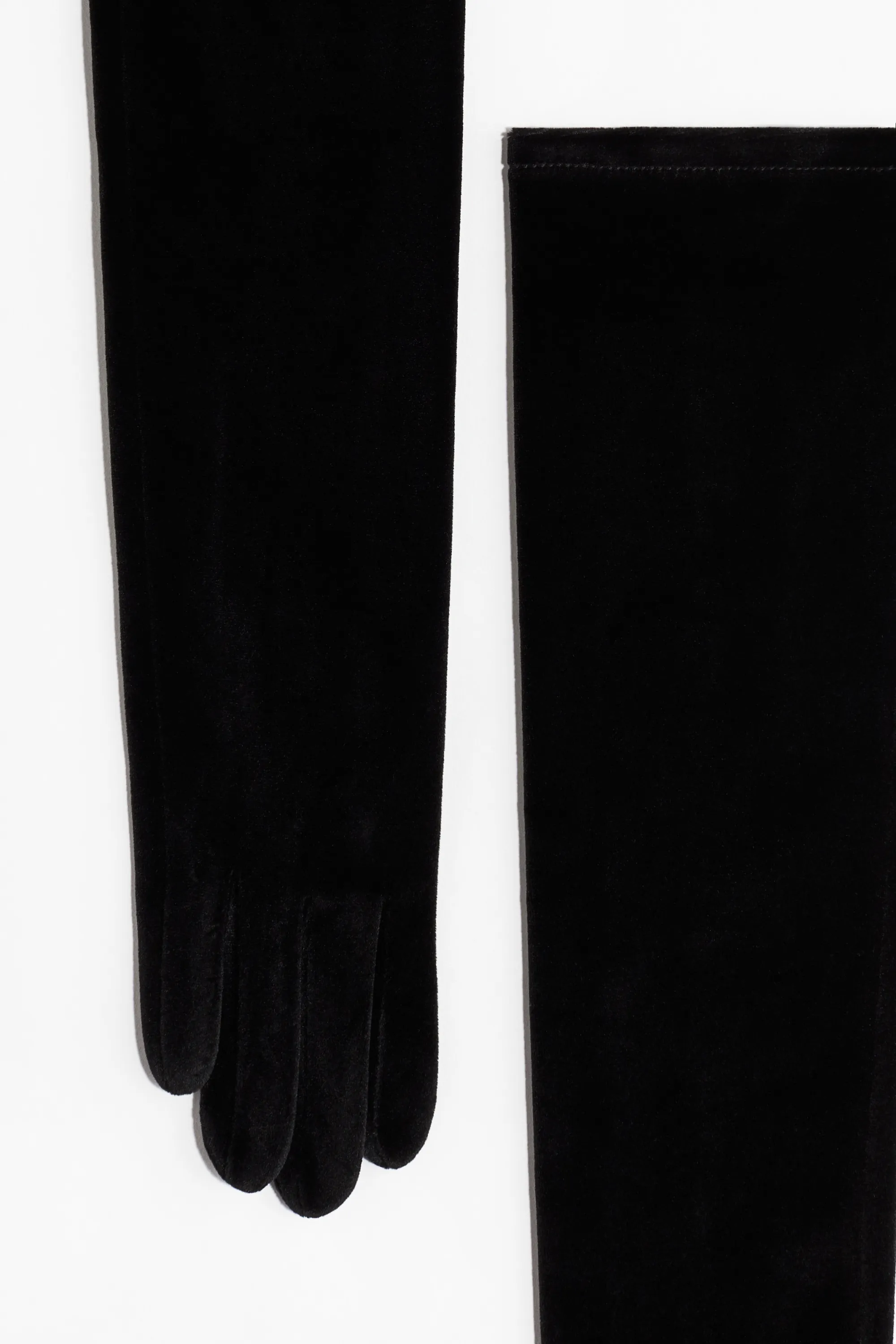 Gants longs en velours - Noir