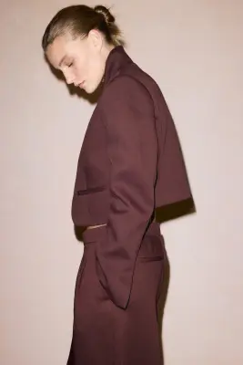 Viscose-blend twill blazer - Brun rouille — photo 2