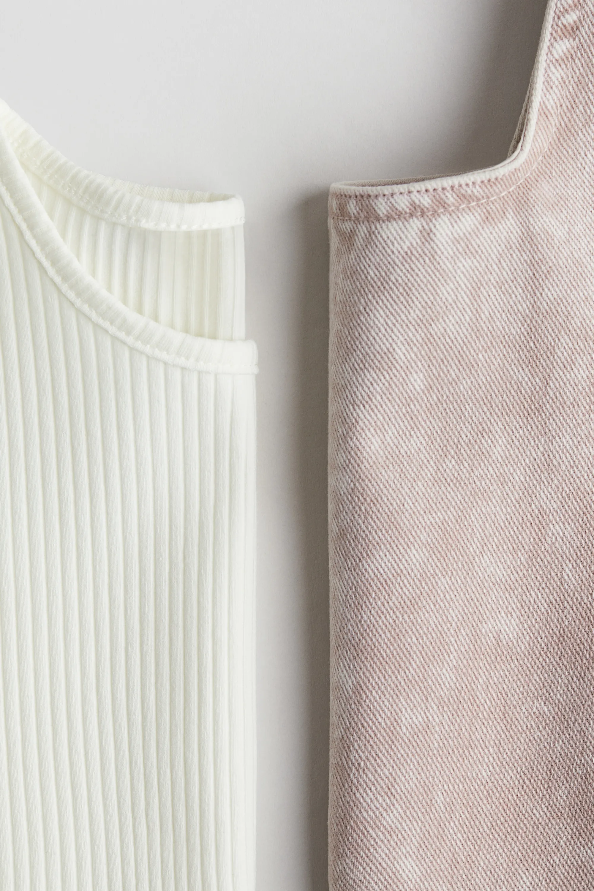 Ensemble 2 pièces avec robe et top - Rose ancien/blanc