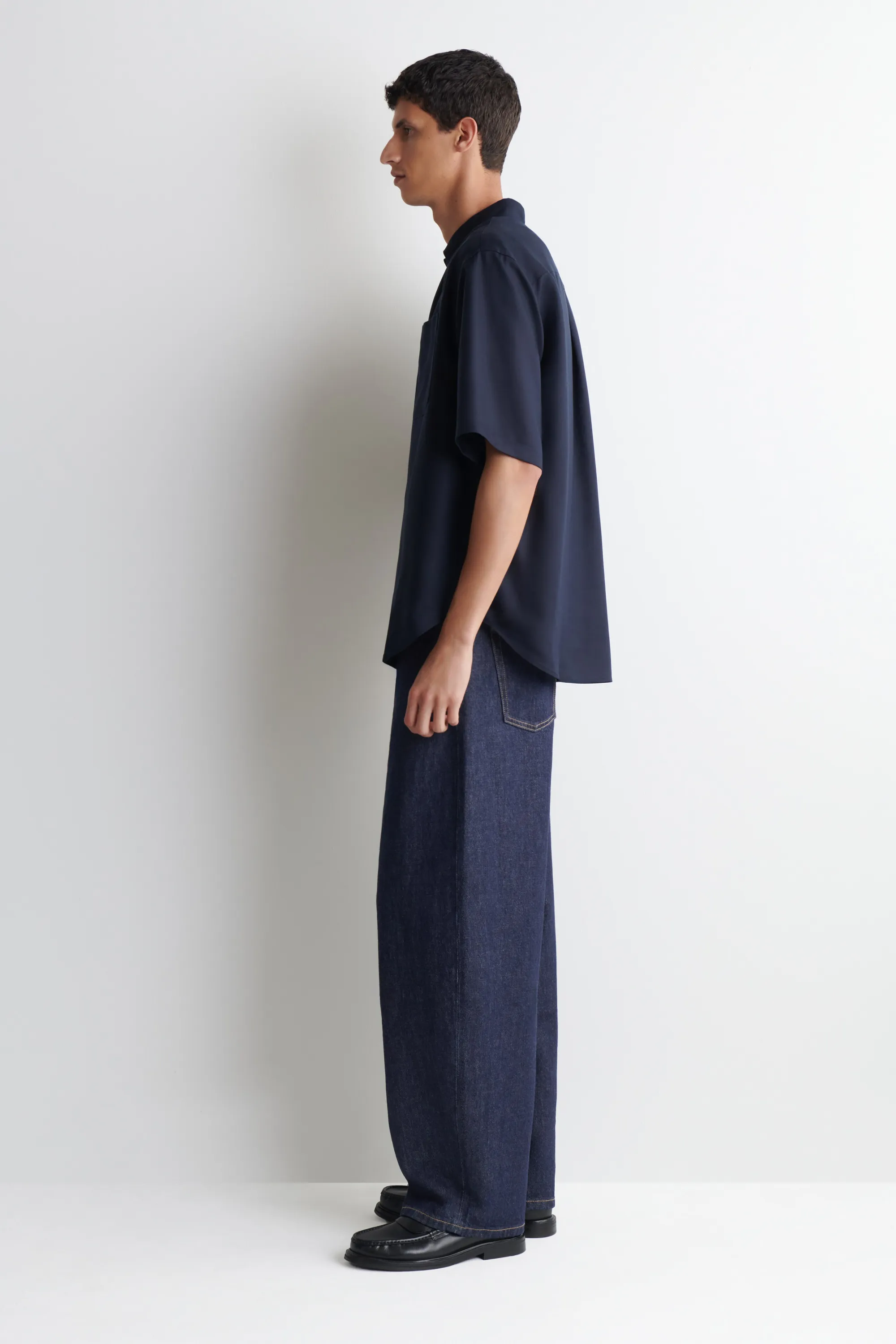 CHEMISE POPOVER OVERSIZE - BLEU MARINE