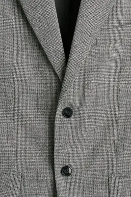 Veste Regular Fit à fermeture droite - Gris/carreaux — photo 5