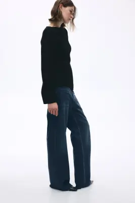 Wide High Jeans - Bleu denim foncé — photo 2