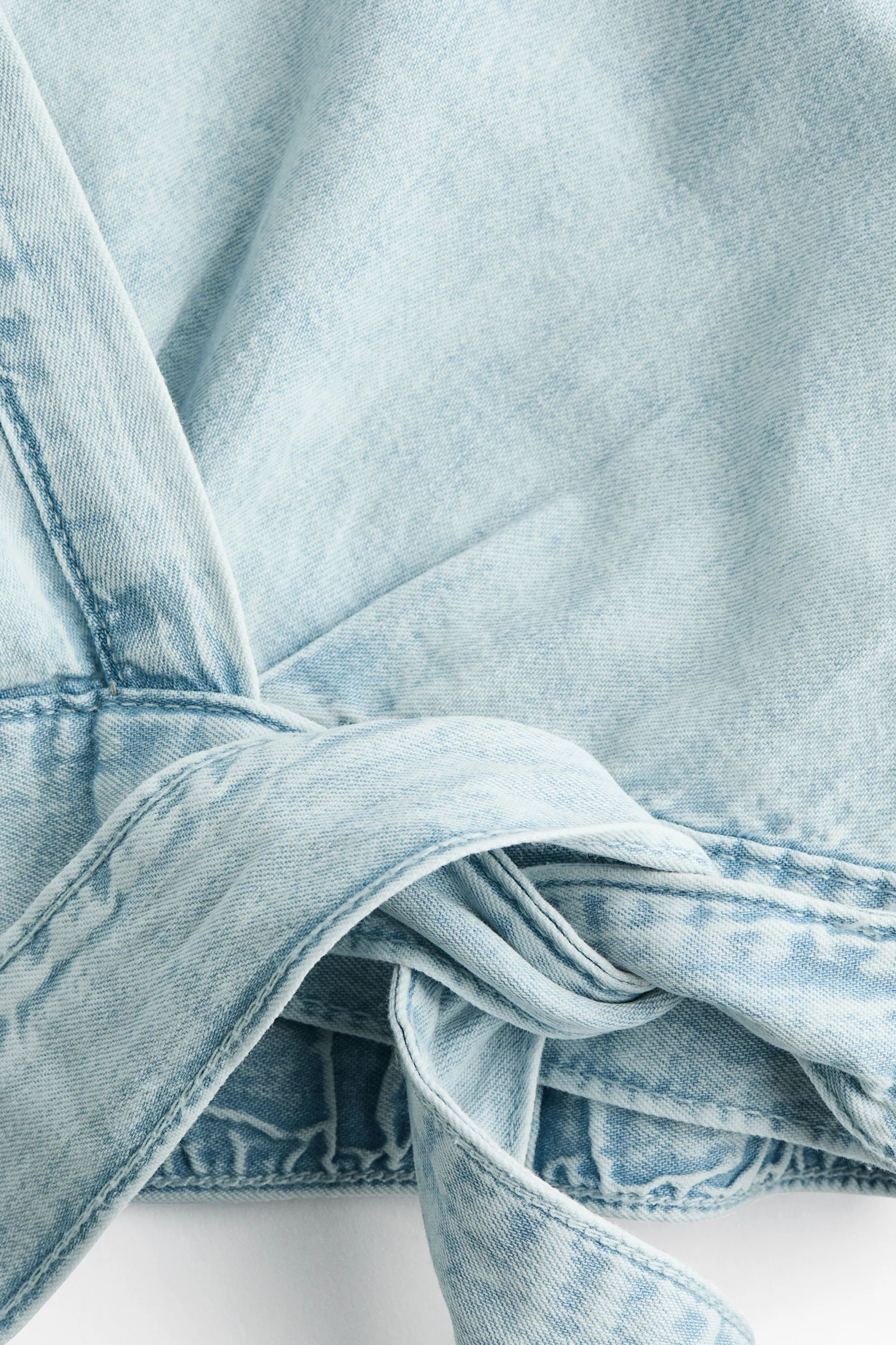 Blouse croisée en denim - Bleu denim pâle