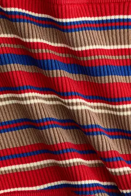 Mini short en maille côtelée - Rouge/rayé — photo 5