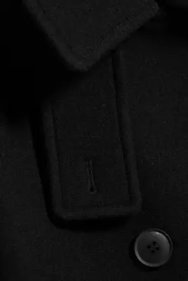 Manteau car coat croisé en laine mélangée - Noir — photo 5