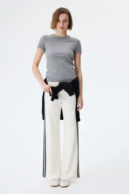 T-shirt côtelé - Gris chiné — photo 1