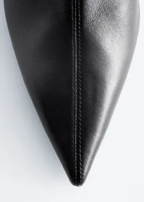 Bottines en cuir à bouts pointus - Noir — photo 3