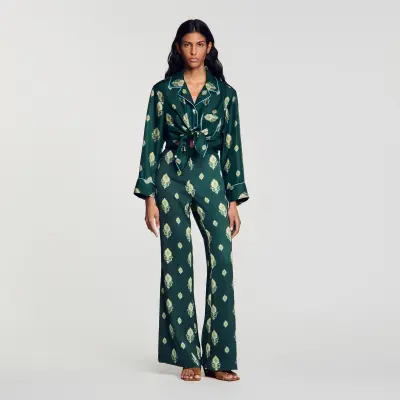 Pantalon fluide à imprimé Paisley