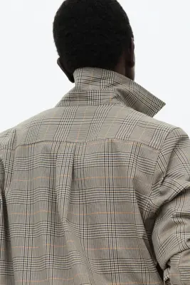 Chemise cargo - Beige clair/carreaux — photo 4