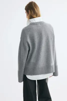 Pull en cachemire mélangé - Gris — photo 3