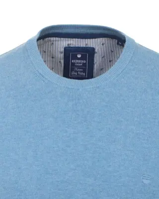 REDMOND PULL COL ROND COTON Bleu ciel — photo 4