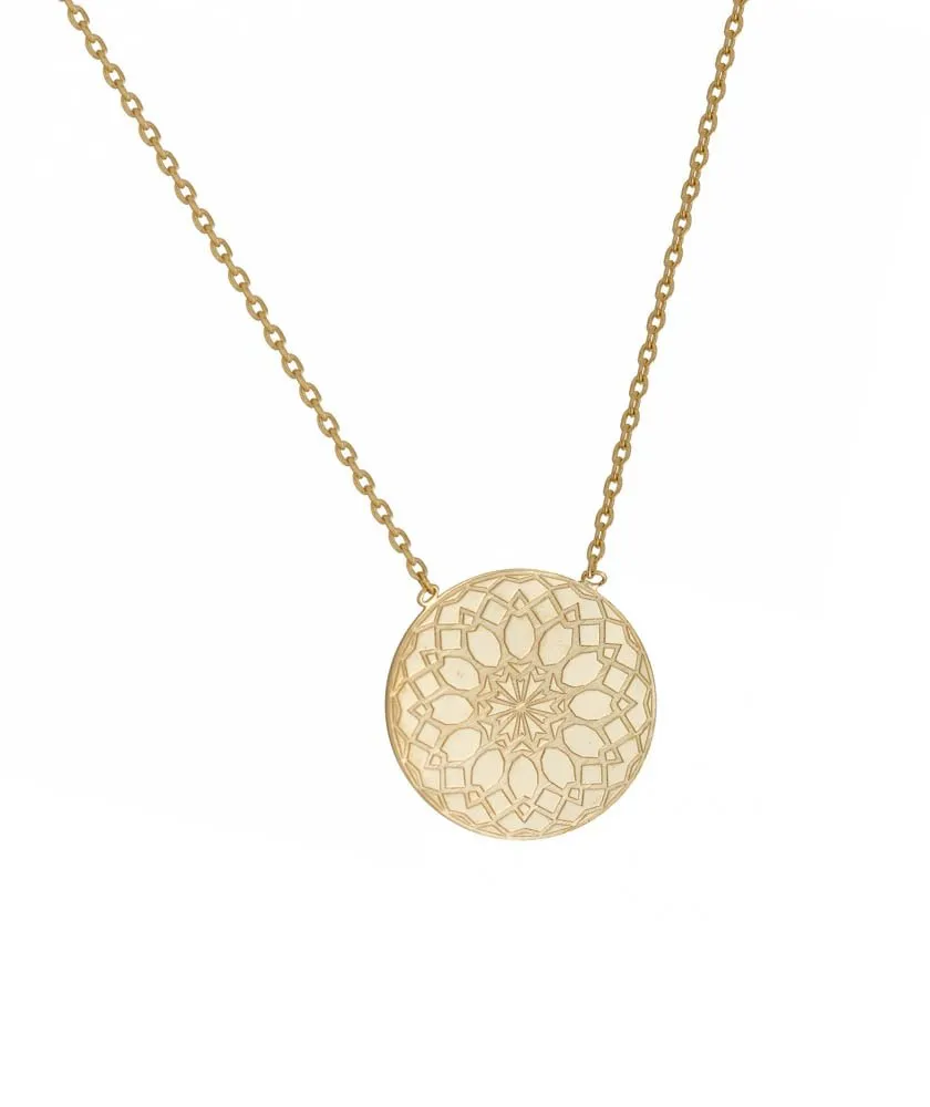 Collier piece motif fleur 1402por