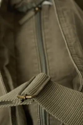 Sac à bandoulière unisexe en toile - Vert kaki — photo 5