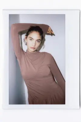 Draped jersey dress - Rose ancien foncé — photo 2