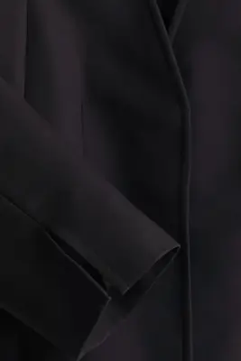 Blazer en coton avec encolure carrée - Noir — photo 4